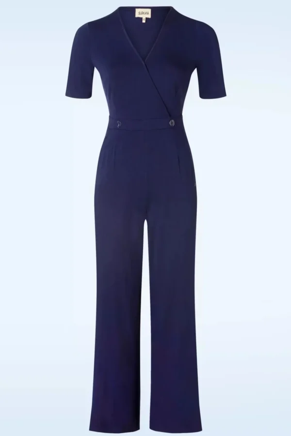 Abigail Crossover Jumpsuit In Marineblauw-Surkana Hot