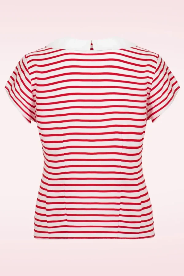 Ahoy Blouse In Wit En Rood-Bunny Online