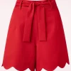 Ahoy Scallop Short In Rood-Banned Retro Sale