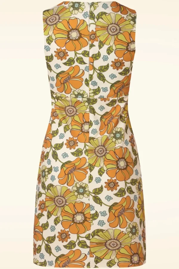 Amy Bloemen Jurk In Oranje En Groen-Vintage Chic for Topvintage Discount