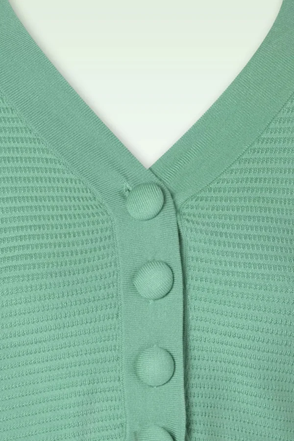 Ariane Getextureerd Gebreid Cropped Vest In Mintgroen-Vixen Clearance