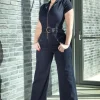 Audrey Jumpsuit Short Sleeve In Donkerdenim-Rock-a-Booty Store