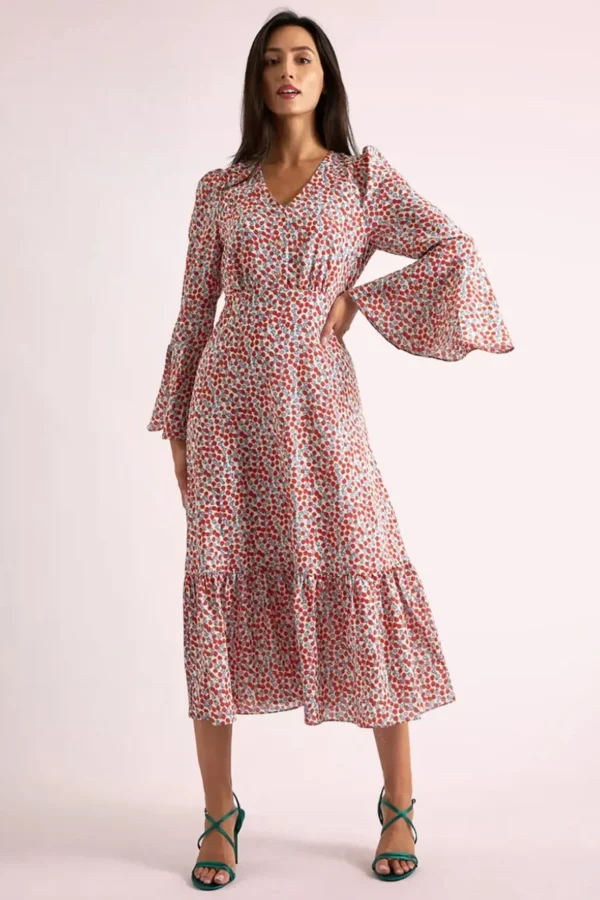 Bathilde Strawberry Fields Midi Jurk In Multi-Louche Flash Sale