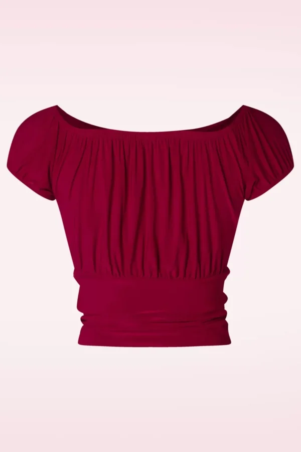 Belinda Off-Shoulder Top In Rood-Vintage Chic for Topvintage Best