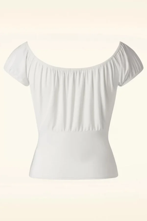 Belinda Off-Shoulder Top In Wit-Vintage Chic for Topvintage Cheap