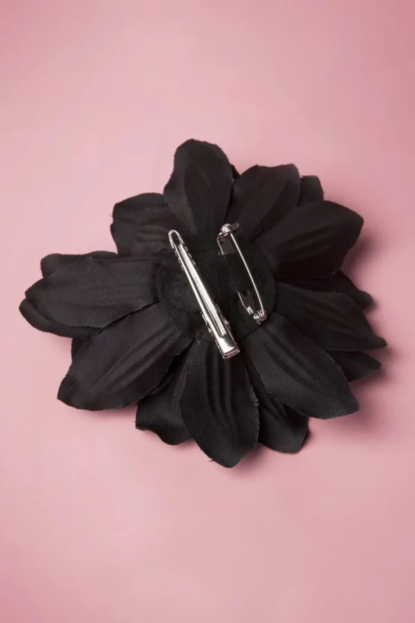 Bloemenhaarclip En Broche In Zwart-ZaZoo Cheap