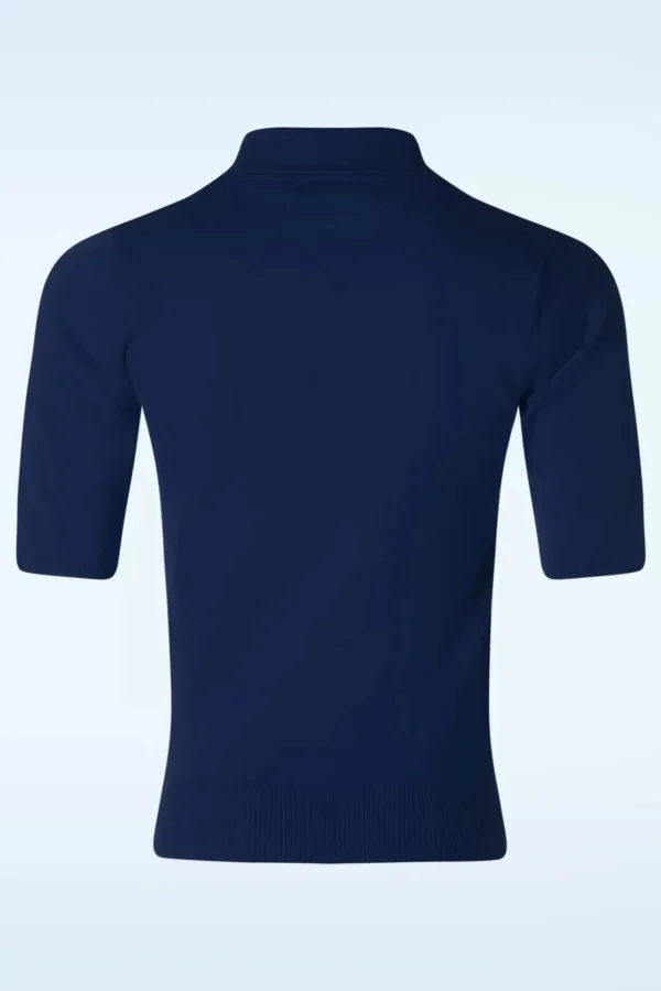 Bow Delight Jumper In Marineblauw-Banned Retro Outlet