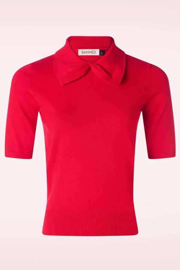 Bow Delight Jumper In Rood-Banned Retro Clearance