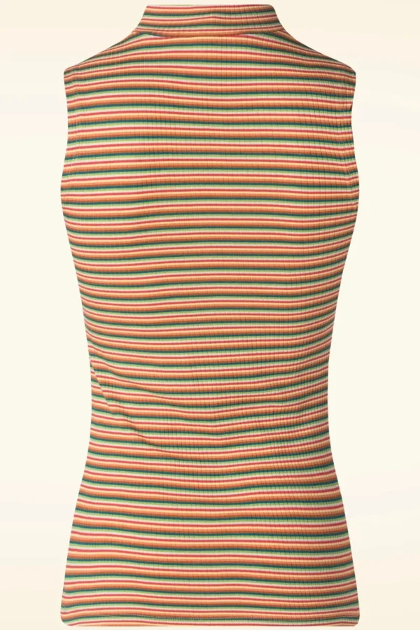 Boxy Stripe Turtle Top In Ponderosa Groen-King Louie Outlet