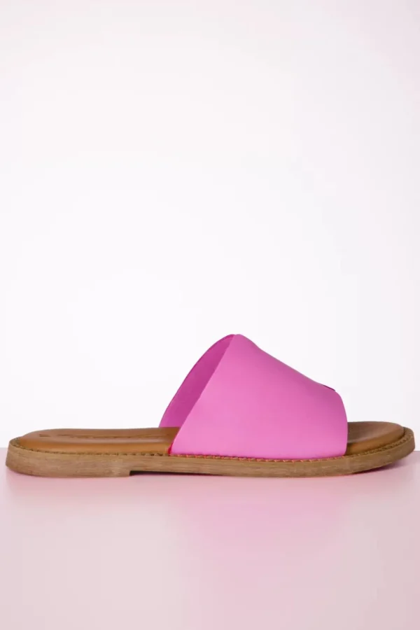 Britt Lederen Slippers In Roze-Tamaris Clearance