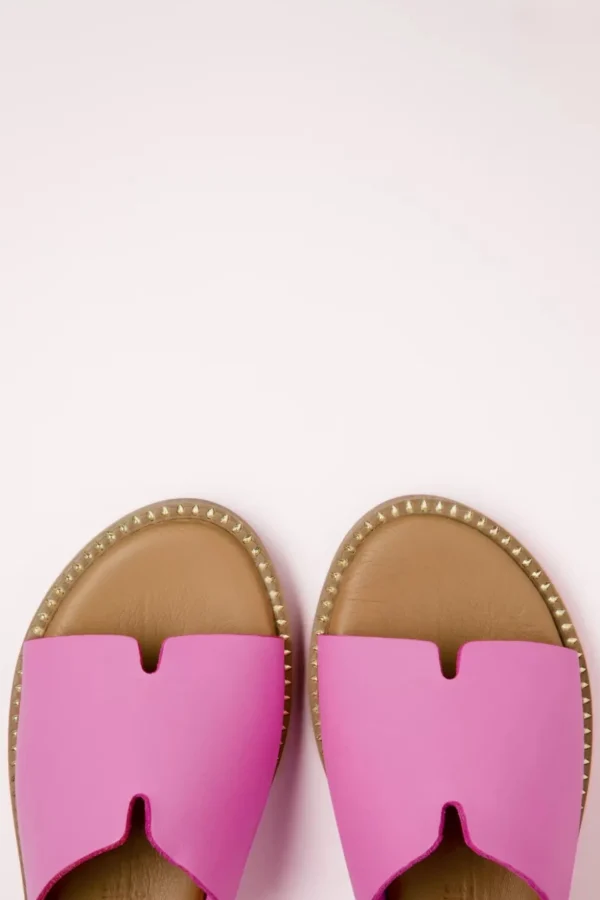 Britt Lederen Slippers In Roze-Tamaris Clearance