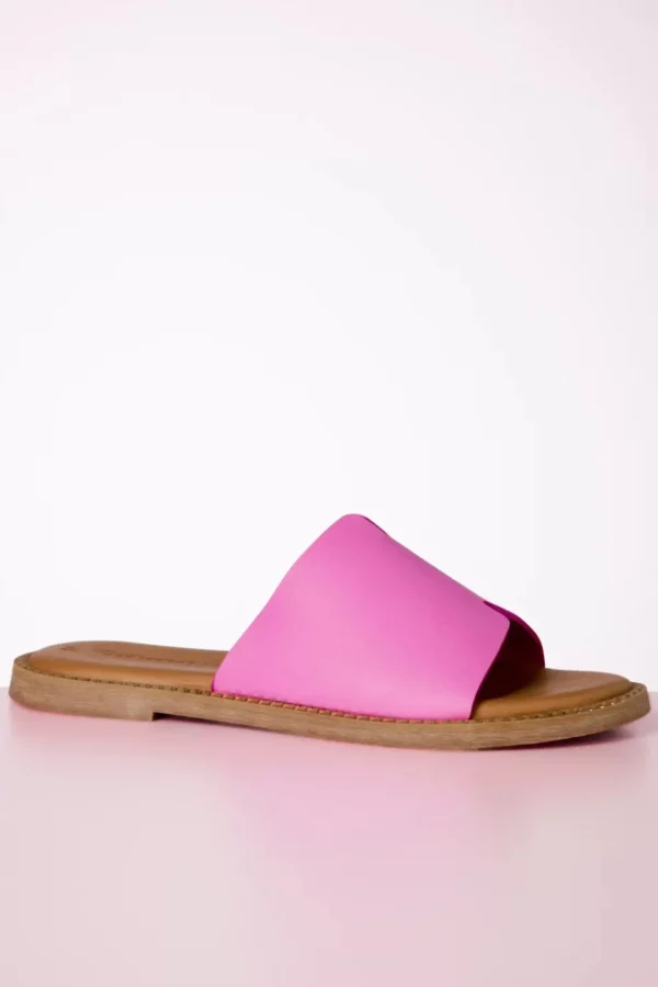 Britt Lederen Slippers In Roze-Tamaris Clearance