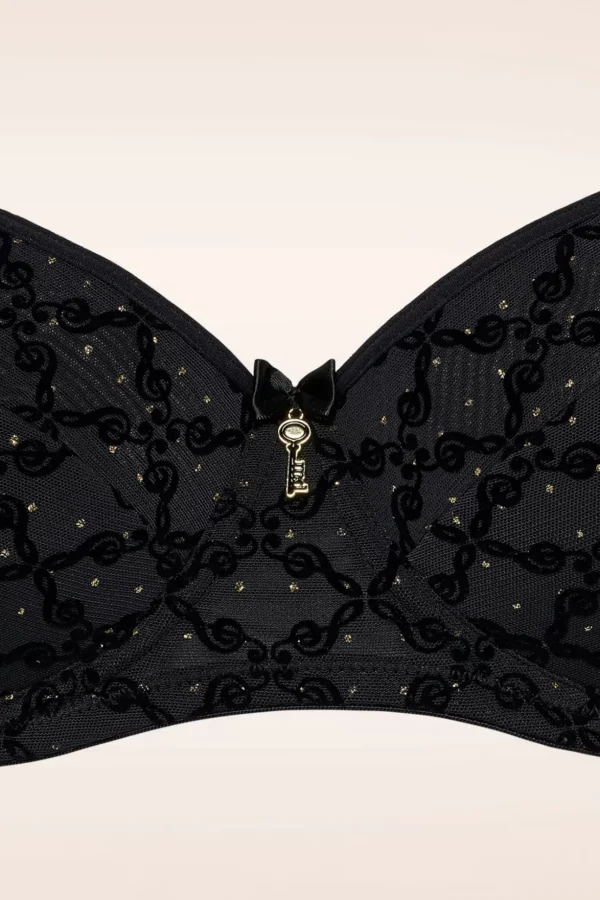 Calliope Balconette Bh In Zwart En Goud Print-Marlies Dekkers Cheap