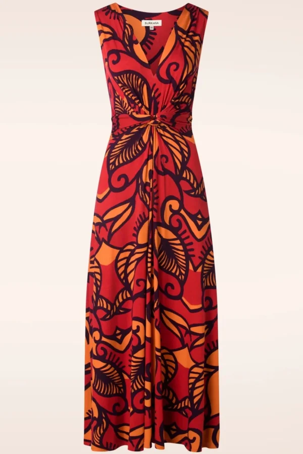 Camila Maxi Jurk In Oranje-Surkana Shop