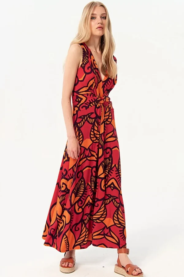 Camila Maxi Jurk In Oranje-Surkana Shop