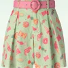 Candy Belted Shorts In Mint-Vixen New