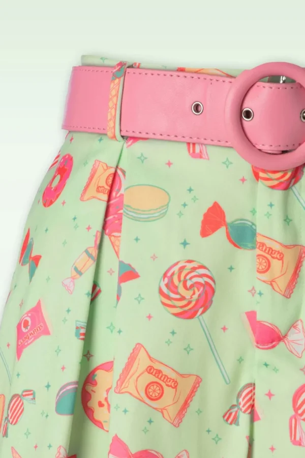 Candy Belted Shorts In Mint-Vixen New