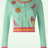 Candy Patch Cardigan In Mint-Vixen Hot