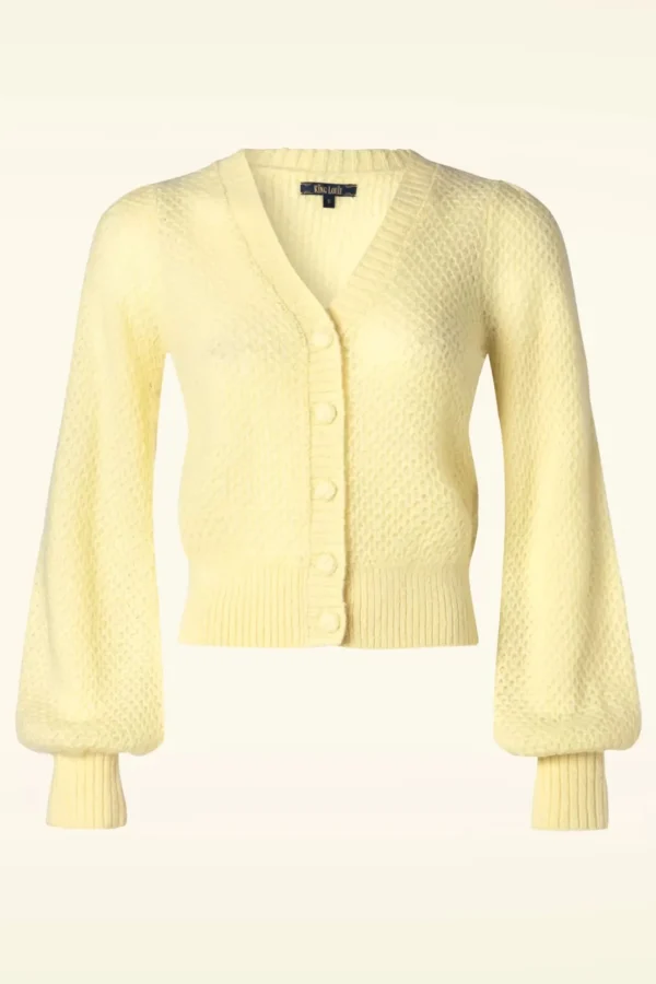 Cardi V Farfalle In Custard Geel-King Louie Flash Sale