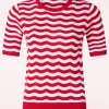 Catching Waves Jumper In Rood-Banned Retro Best Sale