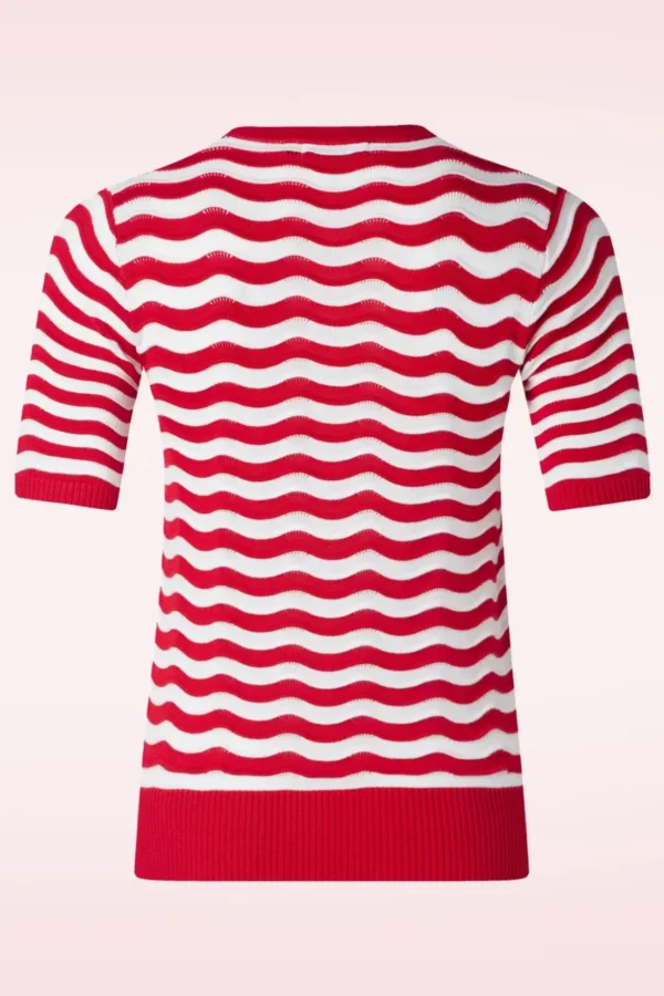 Catching Waves Jumper In Rood-Banned Retro Best Sale