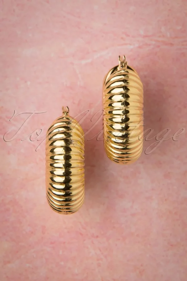 Caterpillar Oorringen In Goud-Topvintage Boutique Collection Shop