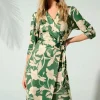 Charlotte Flower Jurk In Groen-K-Design Fashion