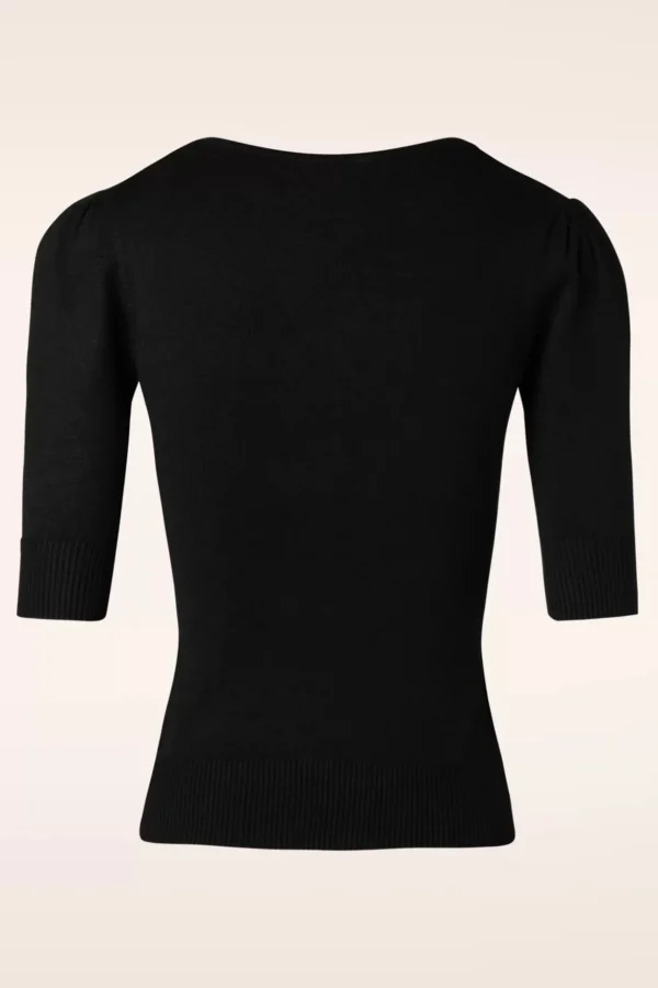 Chrissie Gebreide Top In Zwart-Collectif Clothing Best Sale