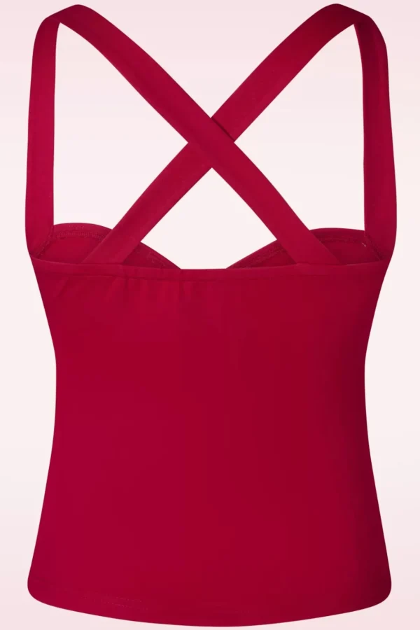 Cindy Cross Back Top In Rood-Vixen Fashion