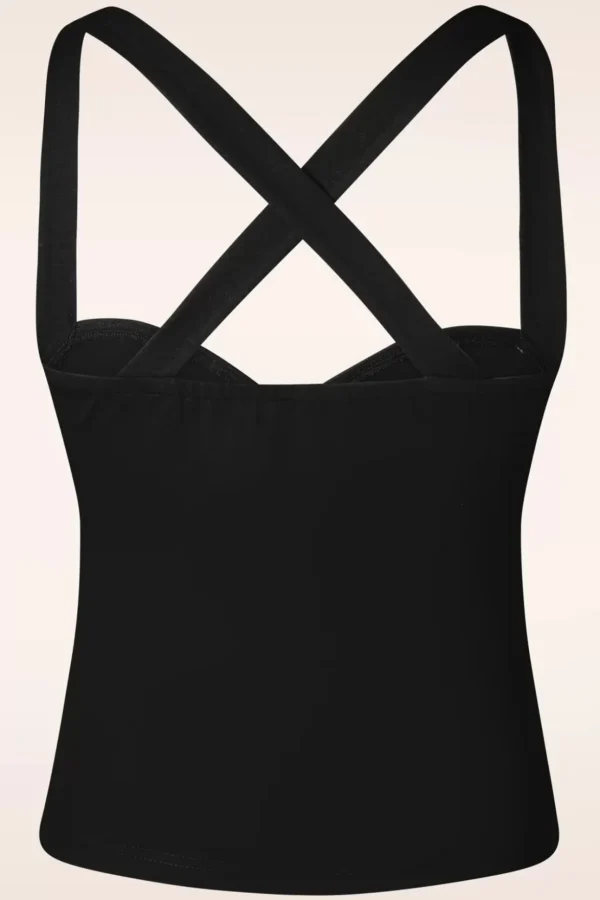 Cindy Cross Back Top In Zwart-Vixen Best