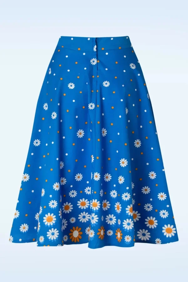 Daisy Days Swing Rok In Blauw-Banned Retro Store