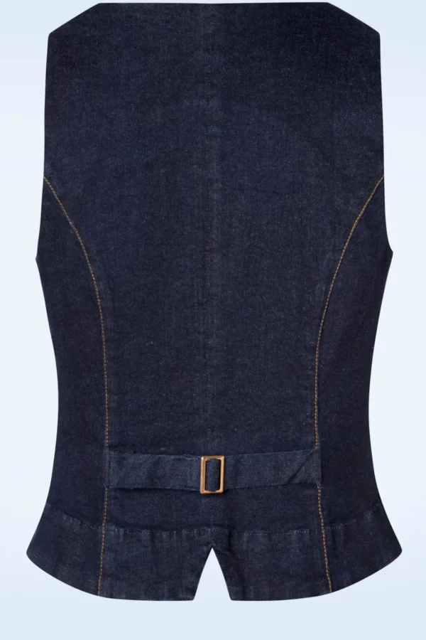 Dianne Gilet In Denim Blauw-Rock-a-Booty Flash Sale