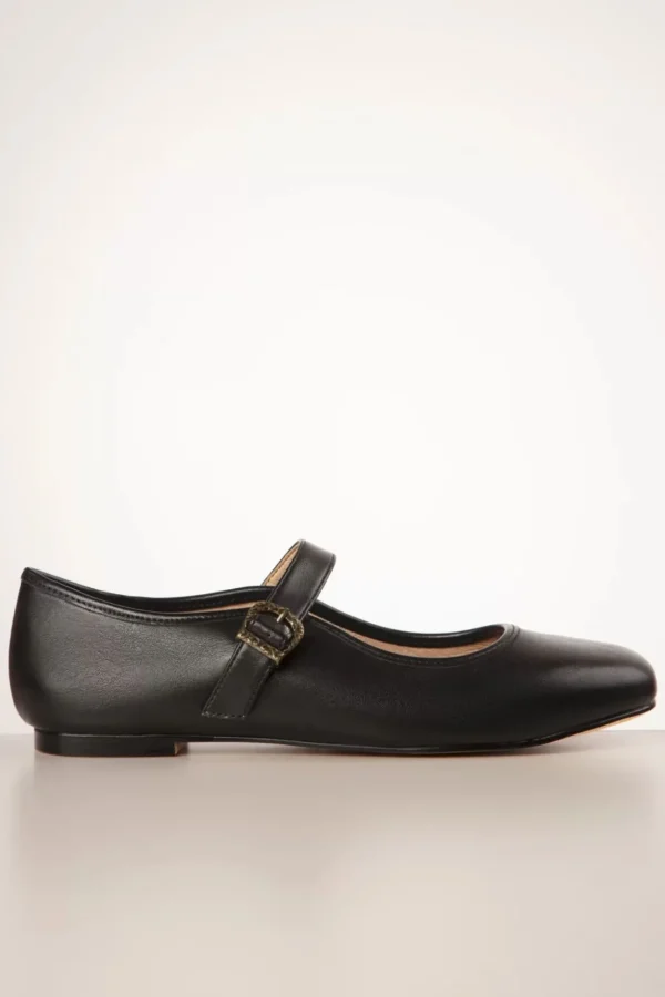 Dora Mary Jane Ballerina's In Zwart-Chelsea Crew Discount