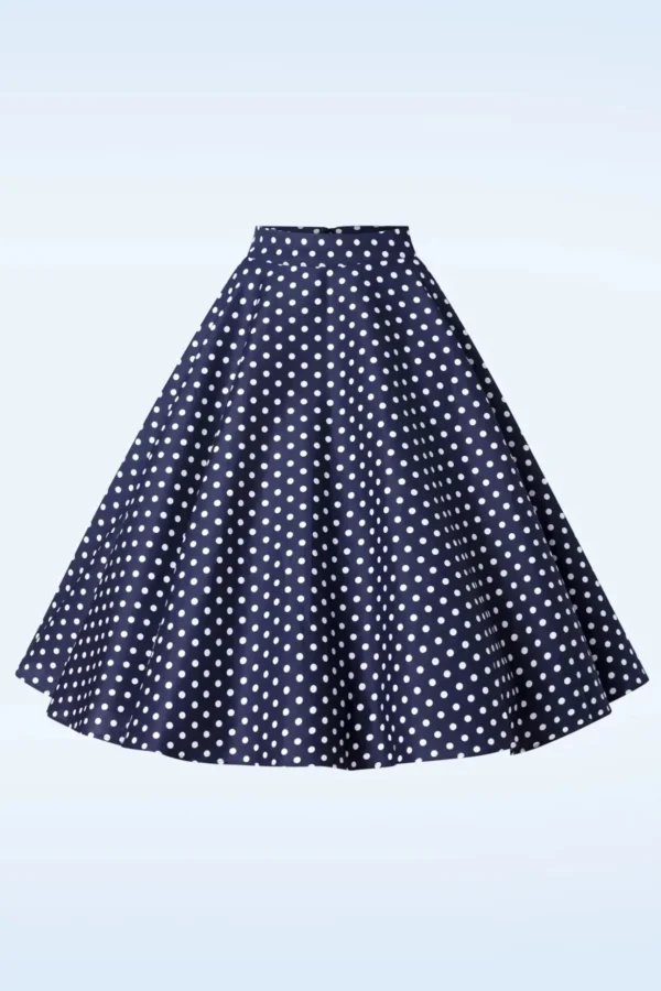 Dot Days Swing Rok In Navy-Banned Retro Cheap