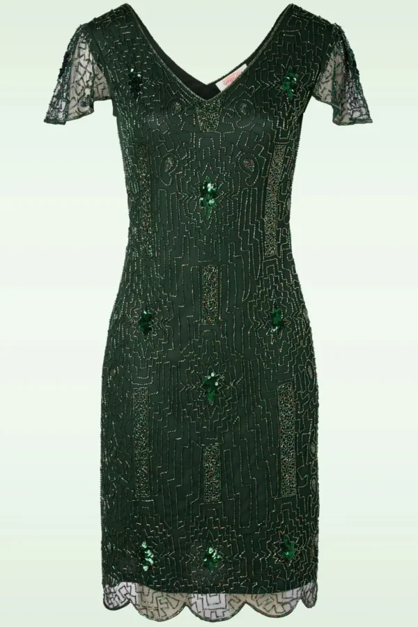 Downton Abbey Flapper Jurk In Groen-GatsbyLady Best