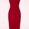 Effen Jurk In Rood-Vintage Chic for Topvintage Clearance