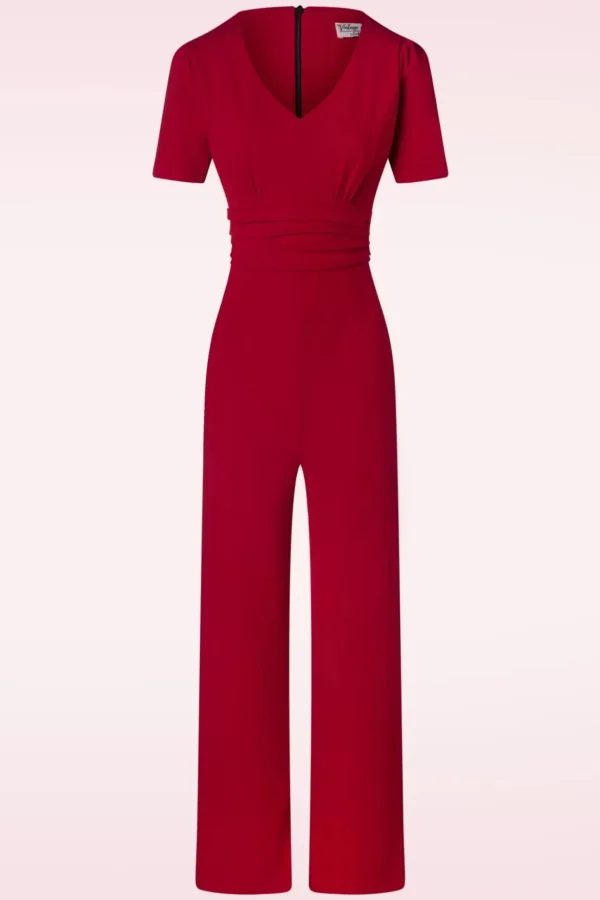 Evelynn Jumpsuit In Rood-Vintage Chic for Topvintage New