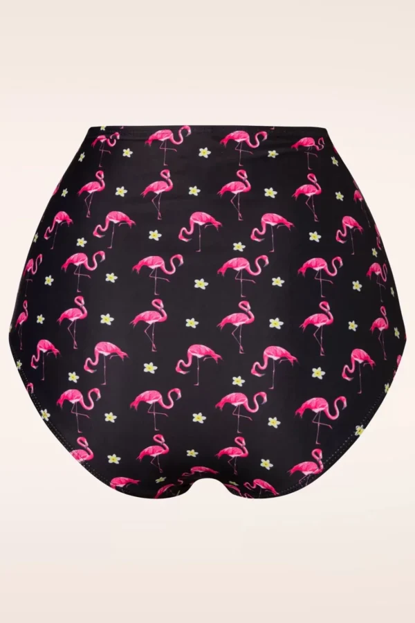 Flamingo High Waist Bikinibroekje In Zwart En Roze-Belsira Online