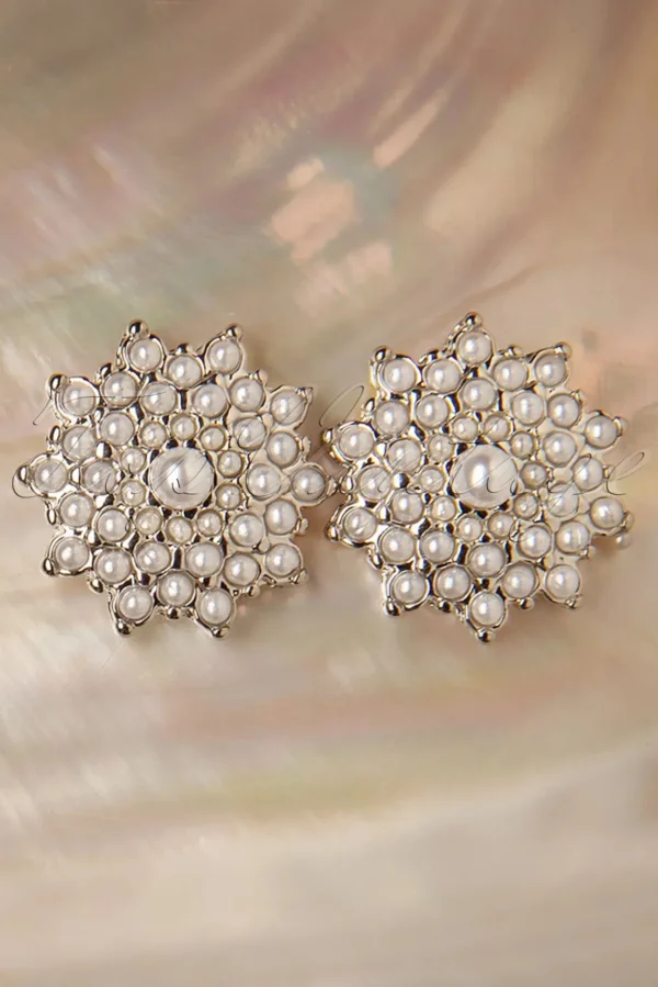 Flower Parel Oorstekers In Zilver-Topvintage Boutique Collection Sale