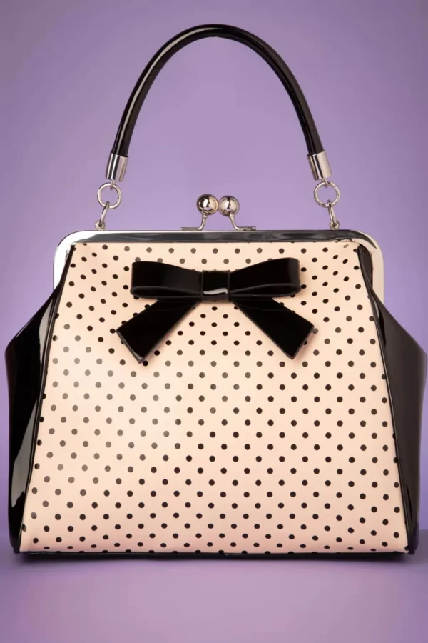 Frances Polka Star Tas In Zwart En Blush-Banned Retro Discount