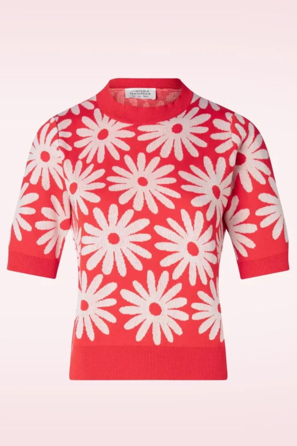 Freya Flower Jumper In Rood-Compania Fantastica Store