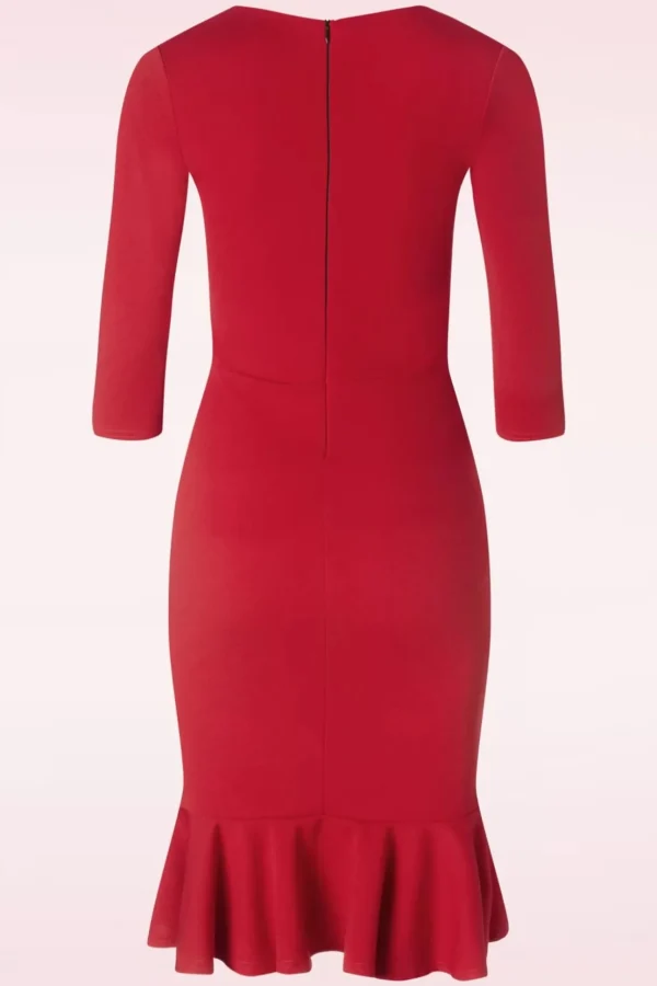 Gemma Pencil Jurk In Rood-Vintage Chic for Topvintage Cheap