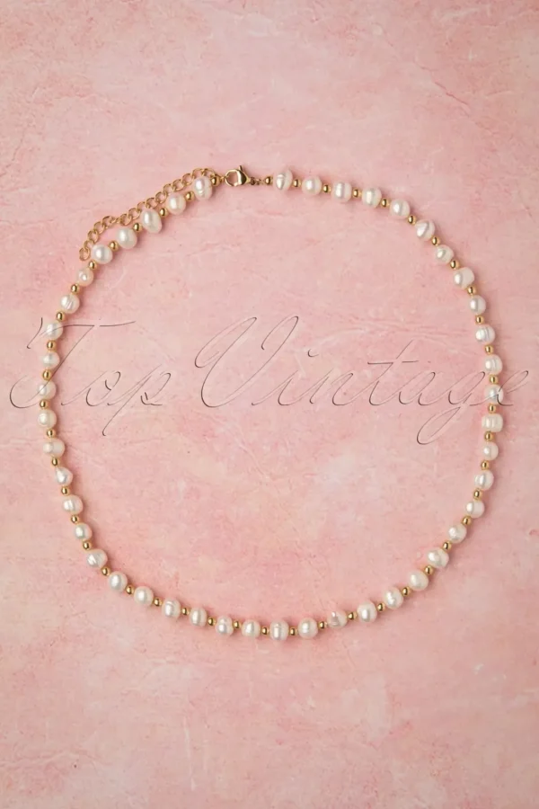 Give Me Pearls Halsketting In Goud En Ivoor-Topvintage Boutique Collection Cheap