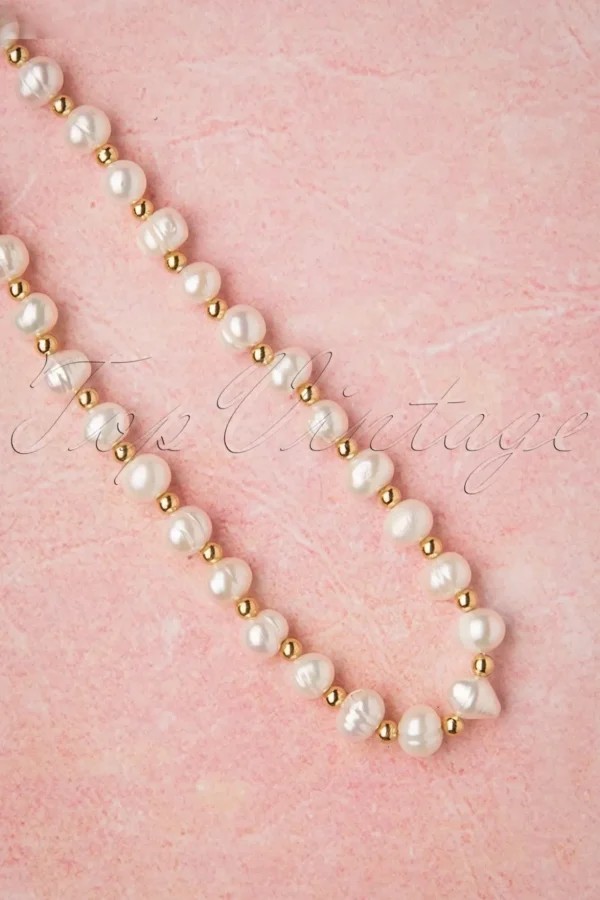 Give Me Pearls Halsketting In Goud En Ivoor-Topvintage Boutique Collection Cheap