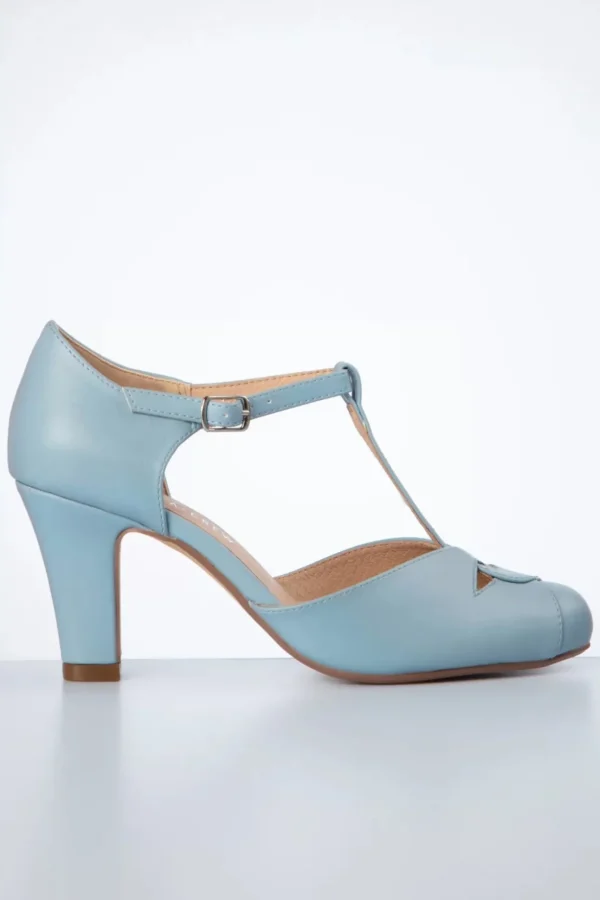 Glinda T-Strap Pumps In Zacht Blauw-Chelsea Crew Best Sale