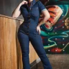 Gloria Lee Jumpsuit In Denimblauw-Rock-a-Booty Clearance