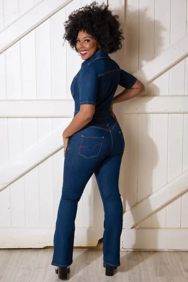 Gloria Lee Jumpsuit In Denimblauw-Rock-a-Booty Clearance