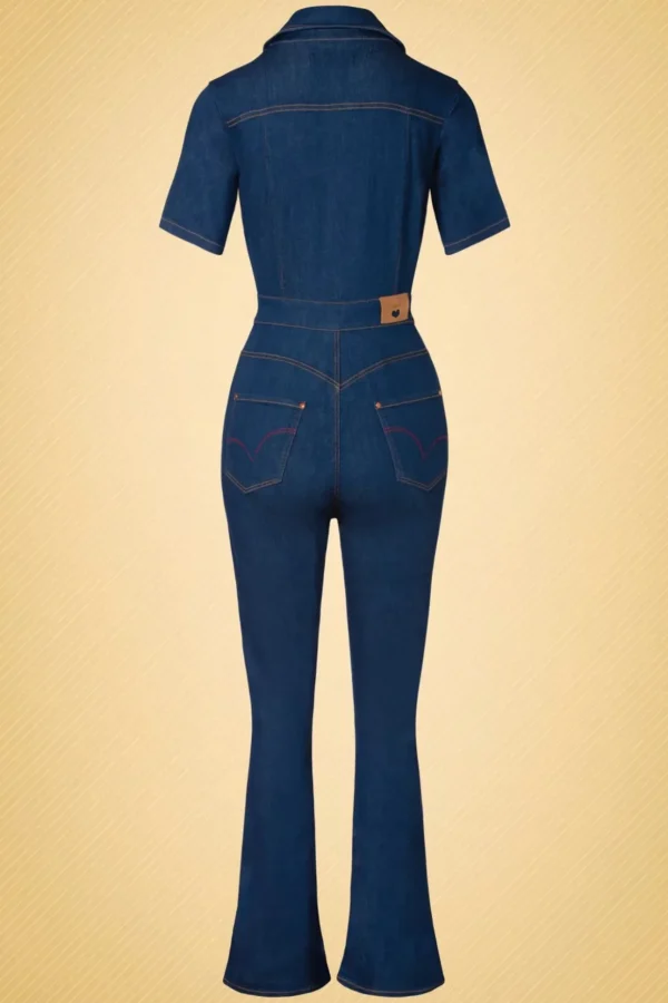 Gloria Lee Jumpsuit In Denimblauw-Rock-a-Booty Clearance