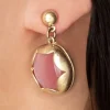 Gold Plated Cat Eye Oorstekers In Roze-Lovely Best Sale