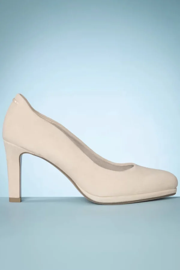 Grazia Suede Pumps In Havermelkbeige-Tamaris Store